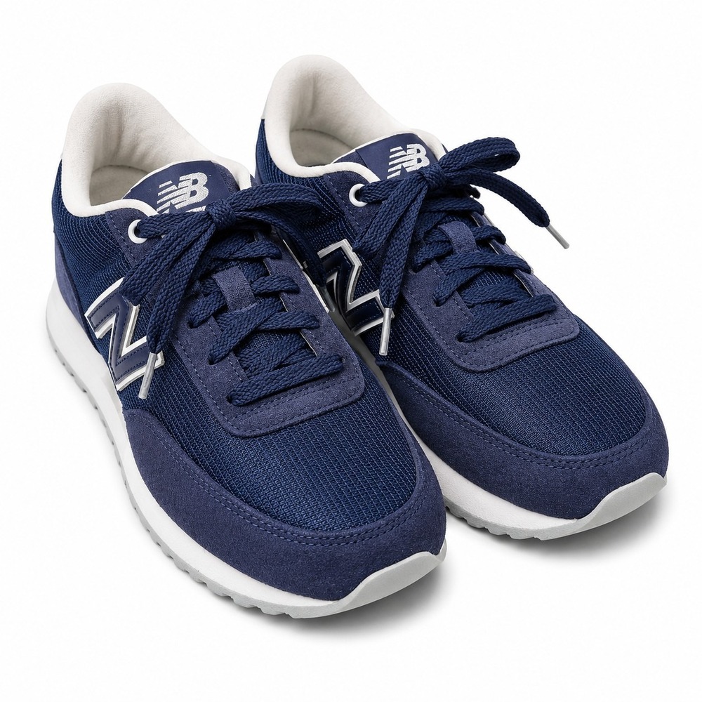 NEW BALANCE 501 Trackstar Sneaker Womens Sz 8 Navy Blue Suede Mesh Ripple Sole